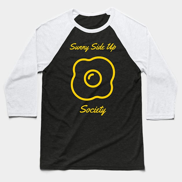 Sunny Side Up Egg Society Outline Baseball T-Shirt by InkyArt